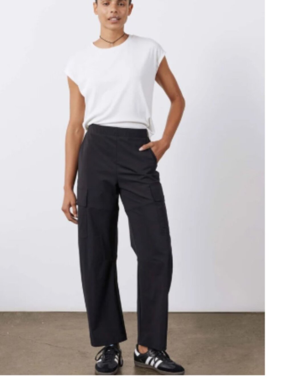 Ruti The New Age Utility Cargo Wide Leg Nylon Pants in Black Sz 3 (M/L)